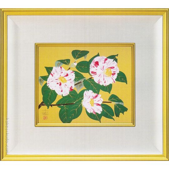 掛軸-1596 中島千波 臥龍桜 印刷工芸作品 共同印刷 岩絵具式複製画