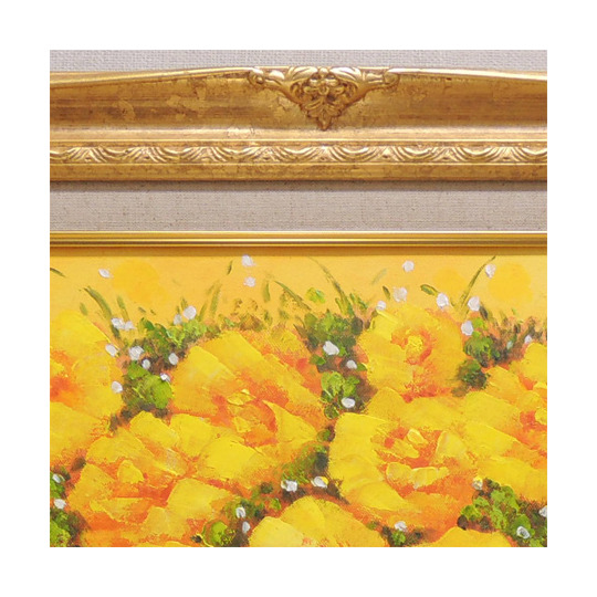 絵画 油絵 黄色いばら （SOO） 送料無料 【肉筆】【油絵】【花】【横長