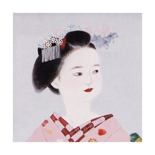 小倉遊亀 「舞妓」 木版画 美人画 着物 絵画 額縁 画家 芸術 美術 工芸