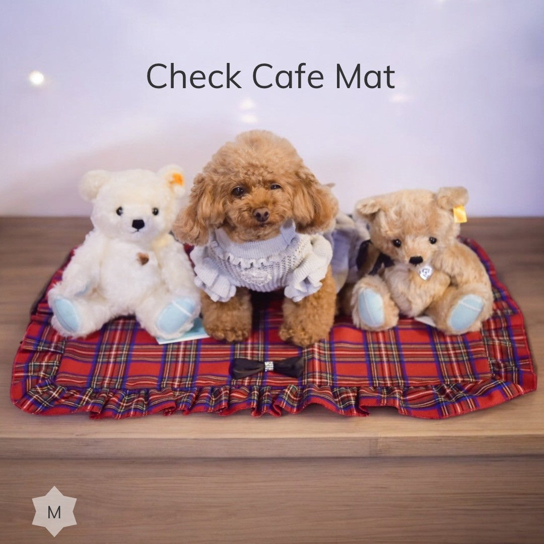 再入荷】チェックカフェマット（XSサイズ・Mサイズ）| 小型犬 お出かけ