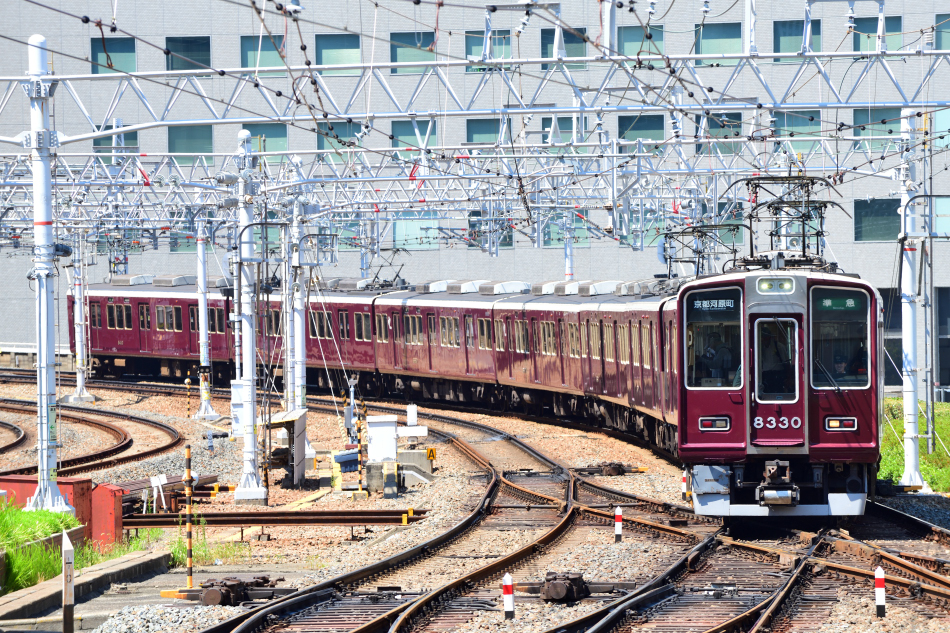 阪急京都線8300系 8315f 3次車 シングルアームパンタ車8両 阪急京都線