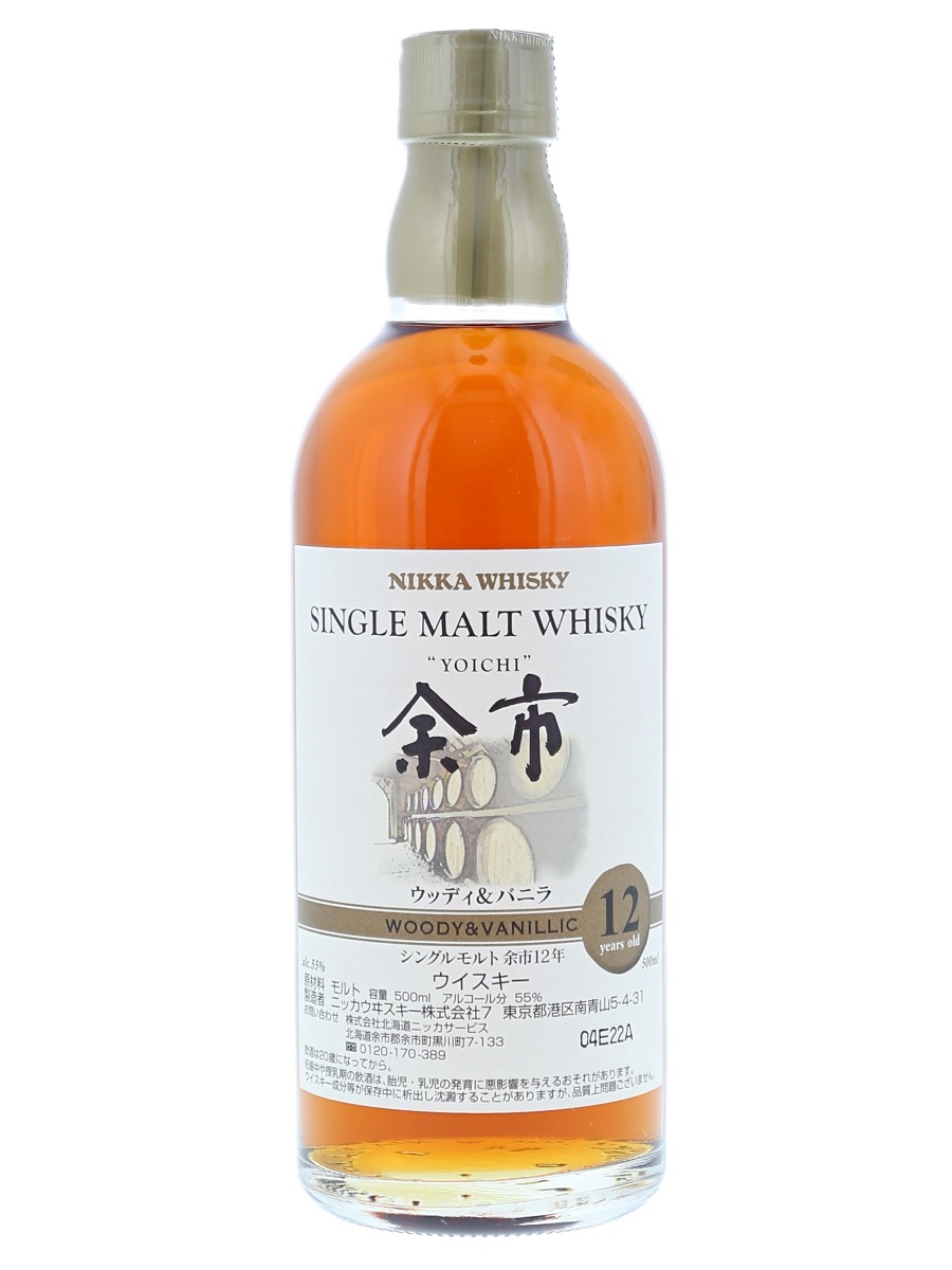 余市 12年 シングル モルト ウッディ & バニラ 500ml/ 55% - 歌舞伎