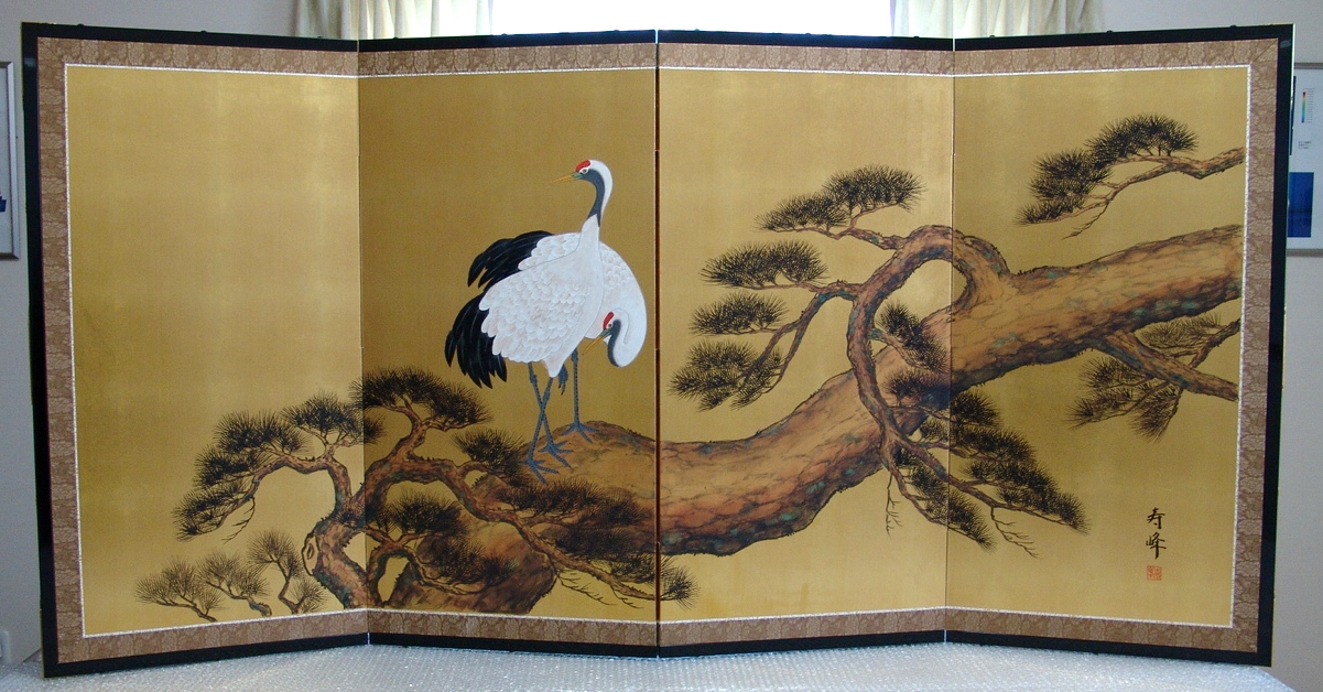 金屏風 日本画金屏風の製造/通信販売(通販) 御子柴屏風店