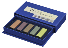新品 高級 紀州松煙 彩雲墨5本(木箱入)セット 新品 高級 紀州松煙