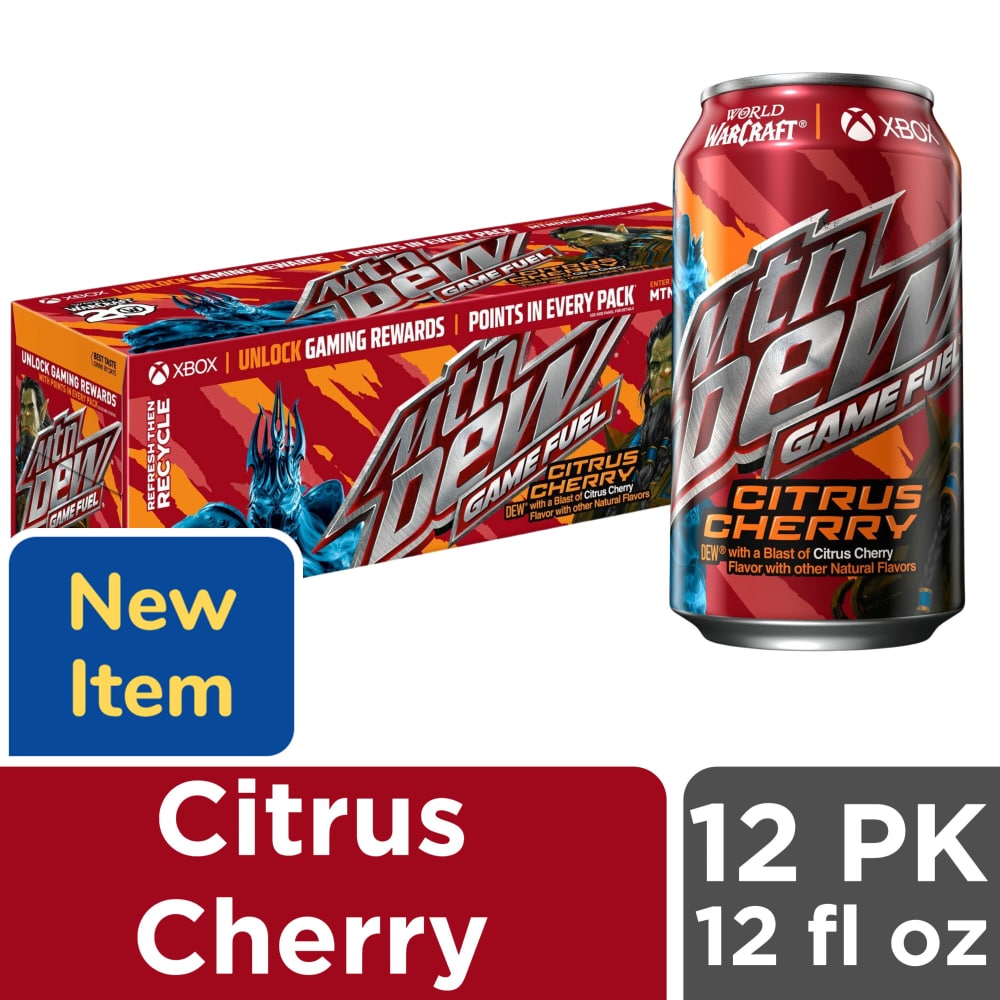 Mountain Dew® Game Fuel® Citrus Cherry Soda Cans, 12 pk / 12 fl oz
