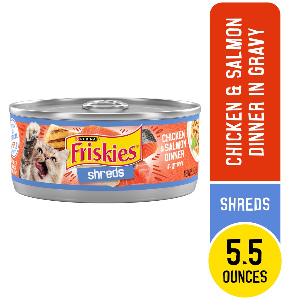 Purina Friskies Shreds Wet Cat Food in Gravy Chicken & Salmon