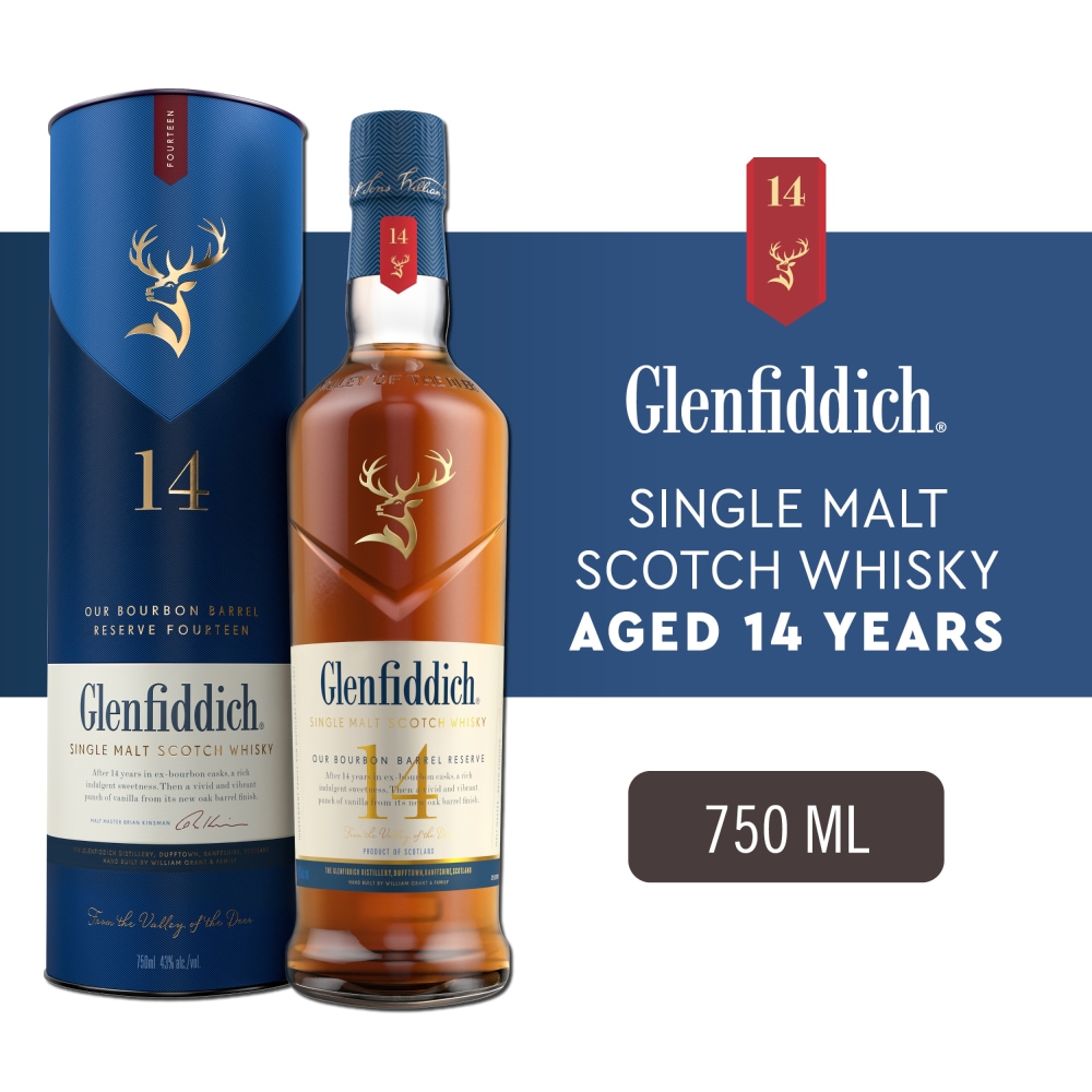 Glenfiddich 14 Year Old Bourbon Barrel Reserve Single Malt Scotch