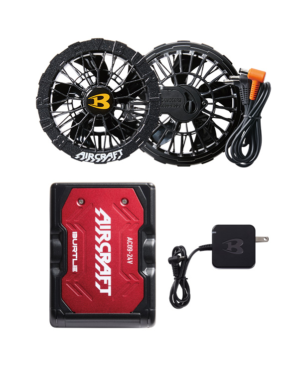 BURTLE AIR CRAFT メタリックレッドバッテリー+アーバンブラックファン