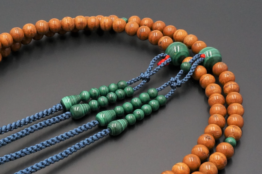 事例紹介 HK-195 鳳眼菩提樹 振分尺4 孔雀石仕立 正絹切房｜京都 京