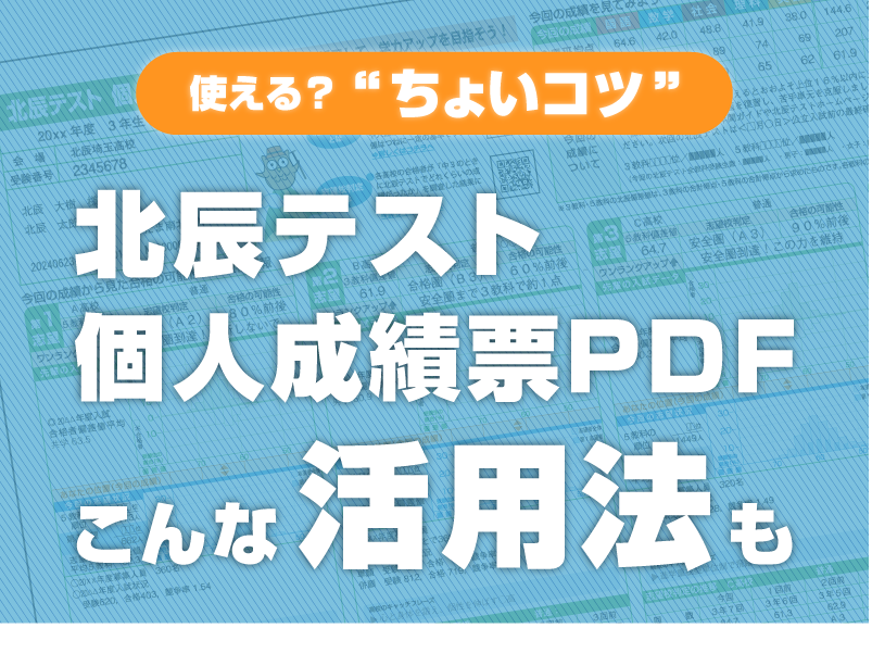 北辰テスト個人成績票PDF活用のヒント