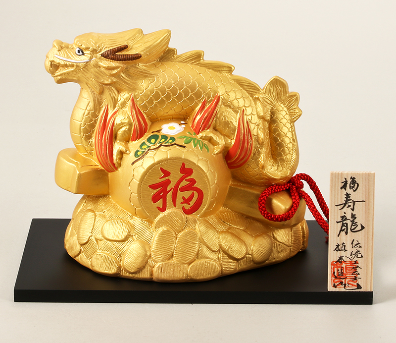 博多人形 春の訪れ 高さ43cm 木札付き 帯 龍模様（補修跡あり