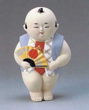 博多人形 陶人形 童 男の子 置物 時代箱 C 8739A 寿の舞«博多