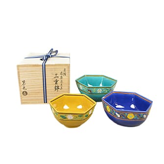 中村翠嵐 黄交趾 向付】8客 合わせ箱 骨董 アンティーク 2025年最新