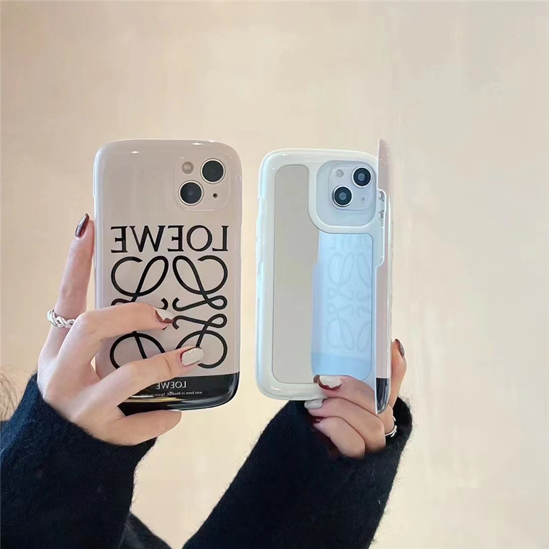 ロエベ iphone15ケース 隠しミラー付き loewe風 iphone14pro/14promax