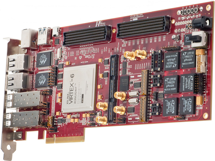 Xilinx Virtex 6 PCI Express Gen 2, USB 3.0, SFP+ board
