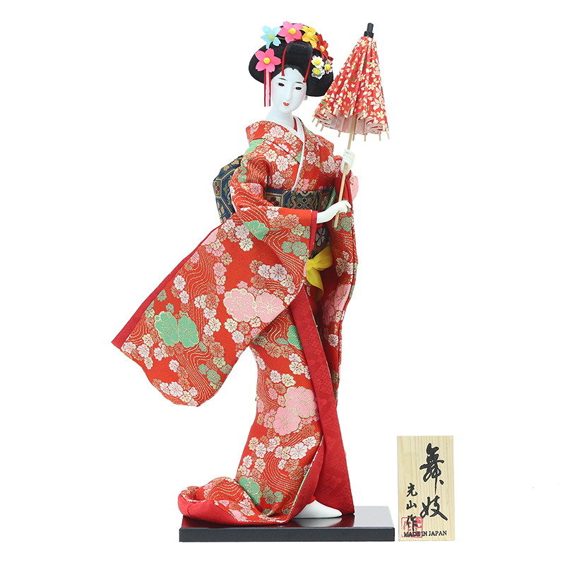 舞妓人形 日本人形、本練頭 スキヨ作 44cm 舞妓人形 日本人形、本練頭