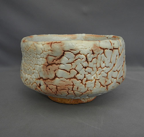 炎の陶工 月形那比古 松風鬼志野茶碗 本物保証 炎の陶工 月形那比古