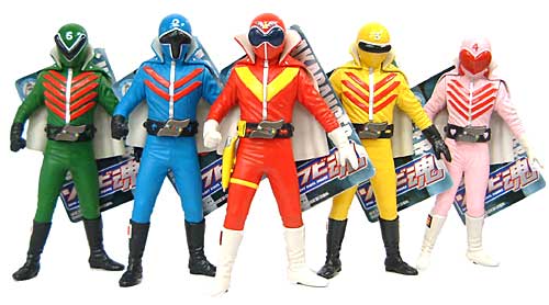 美品】秘密戦隊ゴレンジャーフィギュア 5体セット 秘密戦隊