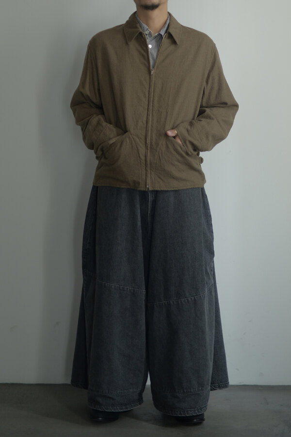 COMOLI コモリ / KHAKI縮絨ウール ジップショートジャケット (sold