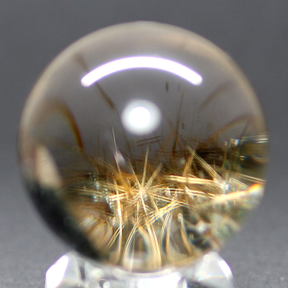 トップクォリティ]インド/マニハール産ヒマラヤ水晶丸玉/ルチル