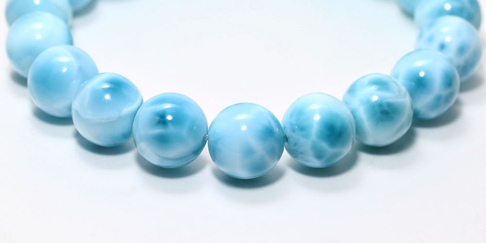 高品質++]ラリマーブレスレット（約11mm玉）☆現品動画あり - 埼玉県