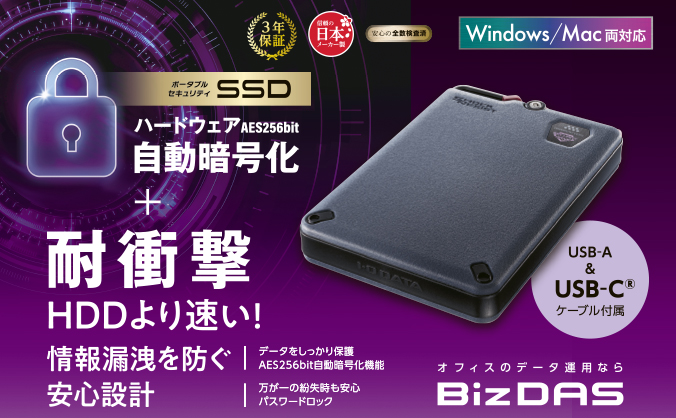 SSPD-SUTCシリーズ | ハードウェア自動暗号化対応 セキュリティ