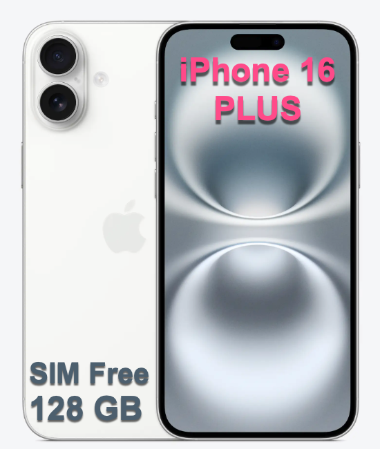 iPhone 16 Plus - White - 128GB - SIM Free - iCanConnect