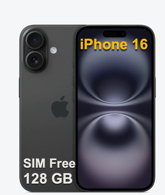 iPhone 16 - Black - 128GB - SIM Free - iCanConnect