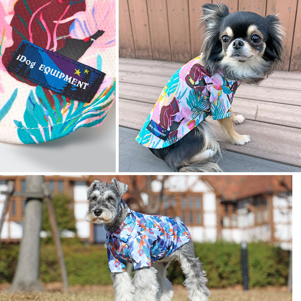iDog IDOG EQUIPMENT COOL ME+MOSCAPE アロハシャツ 冷感 ひんやり