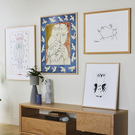 定番品】パブロ・ピカソ 「フクロウ」ナチュラルフレーム｜ポスター