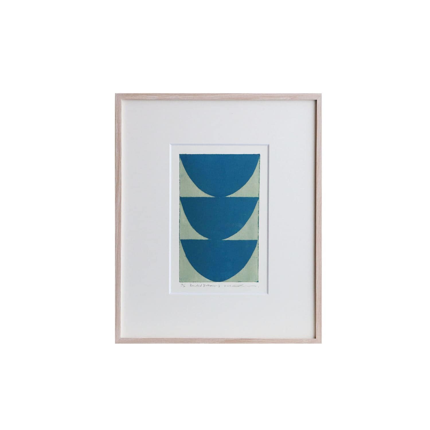 黒木周版画P.work NO.3 青色 1992年 レトロサインあり
