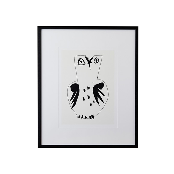 定番品】パブロ・ピカソ 「フクロウ」ブラックフレーム｜ポスター