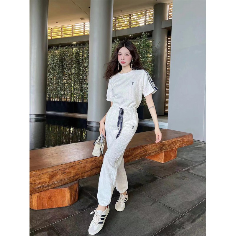 ブランド Dior セット服 レディース ディオール 半袖スウェット パンツ