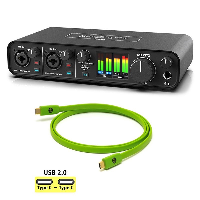 MOTU M4 + OYAIDE製高品質USBケーブルセット (Type C to C 1.0m)(USB-C