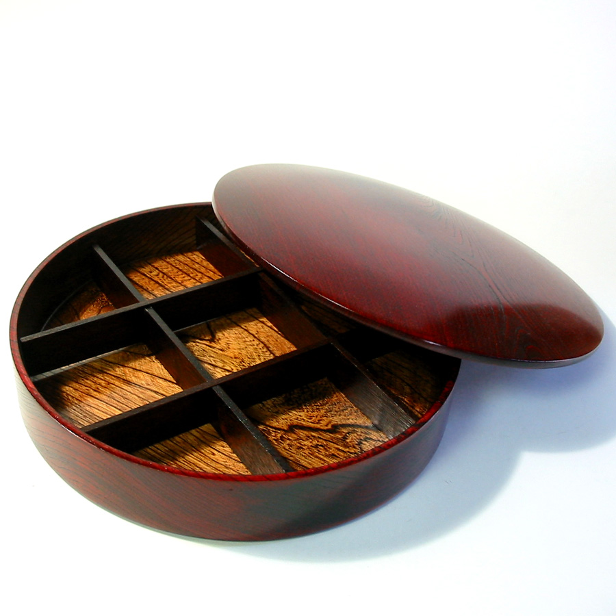 越前塗桜重箱行楽弁当朱色二重名品昭和レトロ漆器東京インテリア