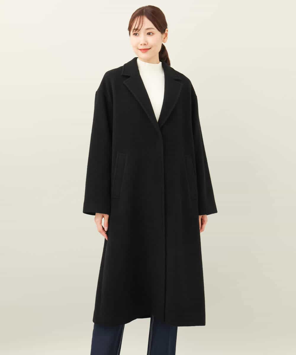 1365 【ドゥロワー】 チェスターコート (M) ウール シルク1365