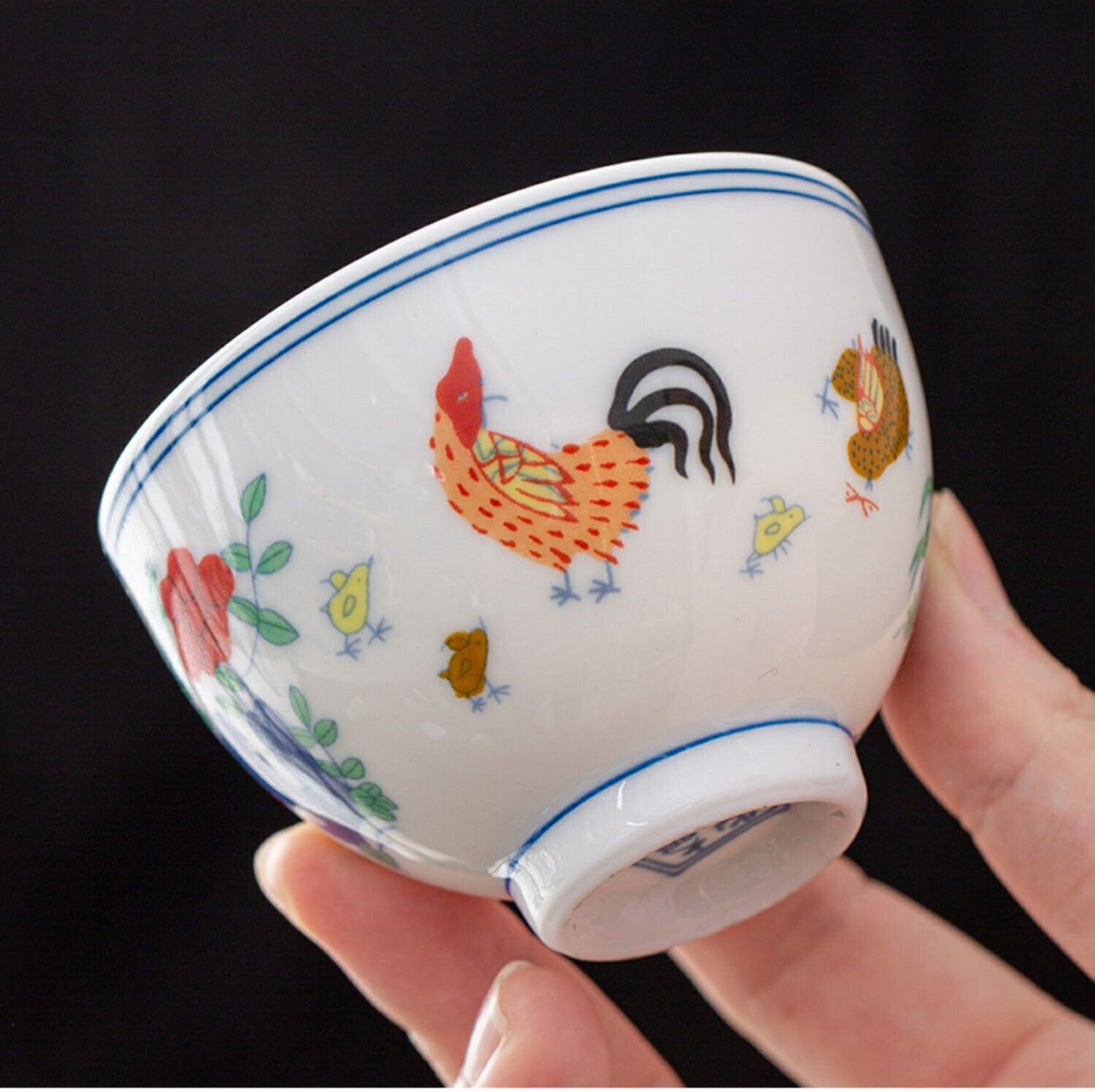 IwaiLoft 鶏 2客 茶器セット 宝瓶 蓋碗 ガラス サーバー 湯冷まし 品茗