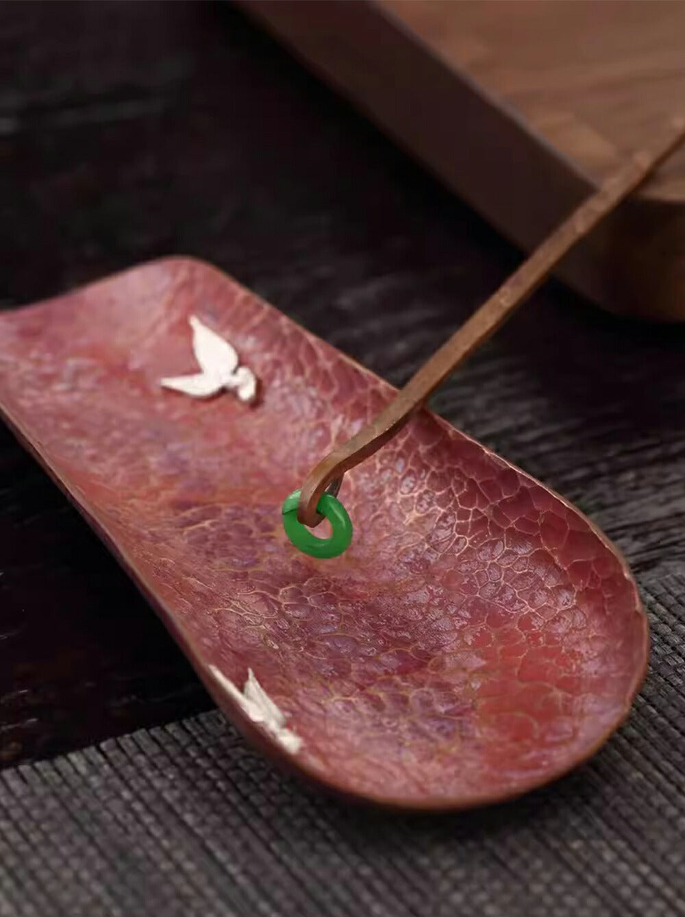 IwaiLoft 煎茶道具 銅製 茶合 茶味 さごう 茶杓 茶量 茶匙 彫刻 お茶