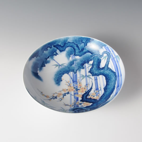 Japan Pottery Net / 色鍋島松竹梅七寸高台皿