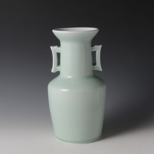 Japan Pottery Net / 鍋島青磁耳付花瓶