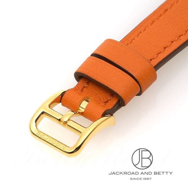 エルメス Hウォッチミニ レザーベルト ドゥブルトゥール オレンジ