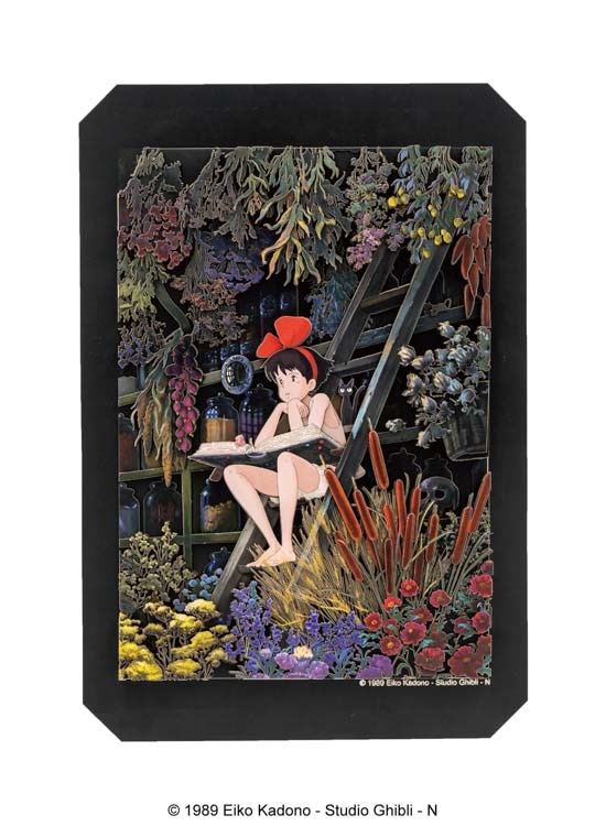 三鷹の森ジブリ美術館 フィルム魔女の宅急便 キキ飛行シーンジジ写り