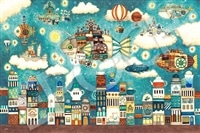 EPO-12-620s 西村典子 空想カフェの奥の空飛ぶ魚の街 1000ピース