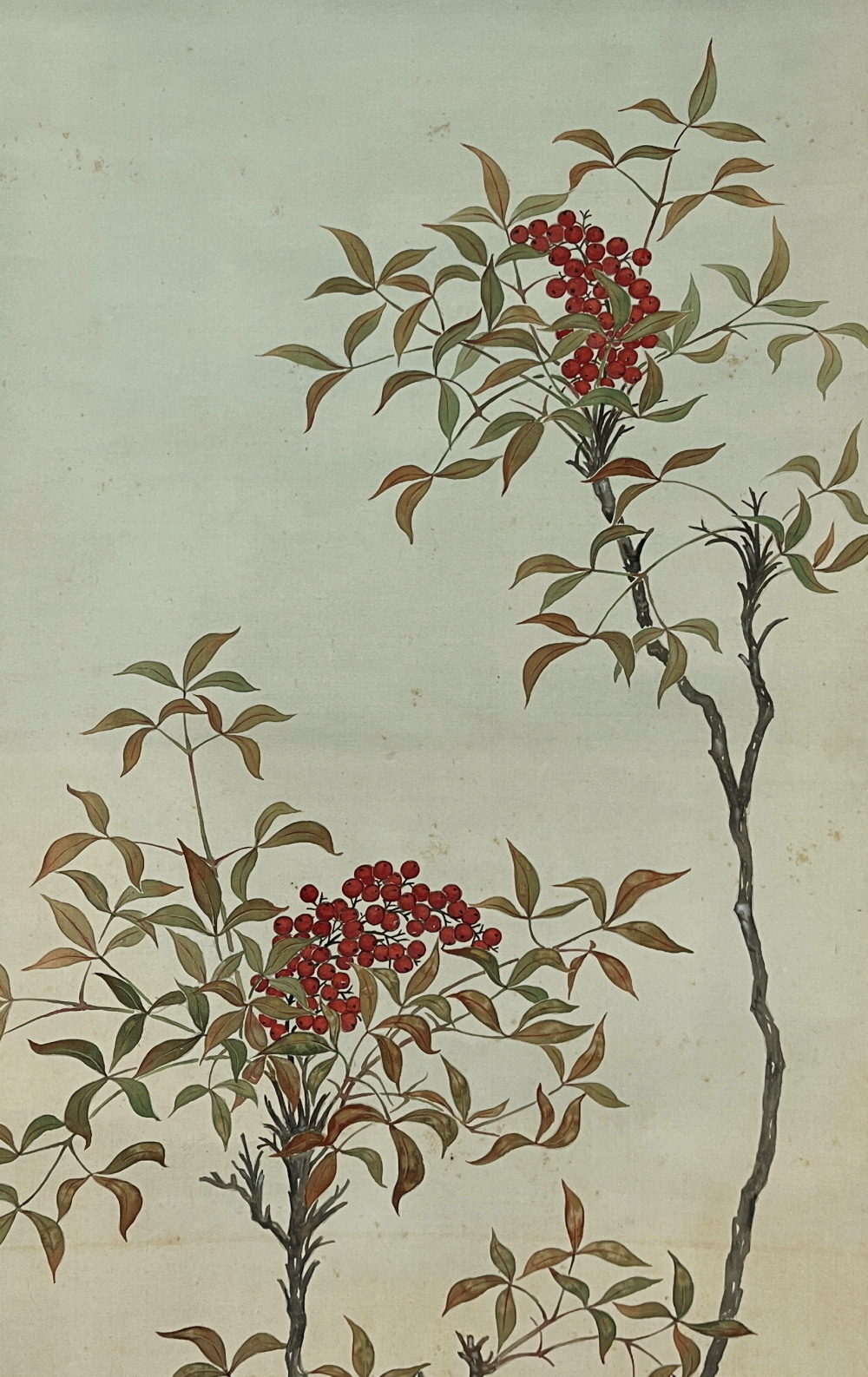 美品 掛け軸 美濃正堂作「天地水」共箱 大自然 美術年鑑掲載 夏