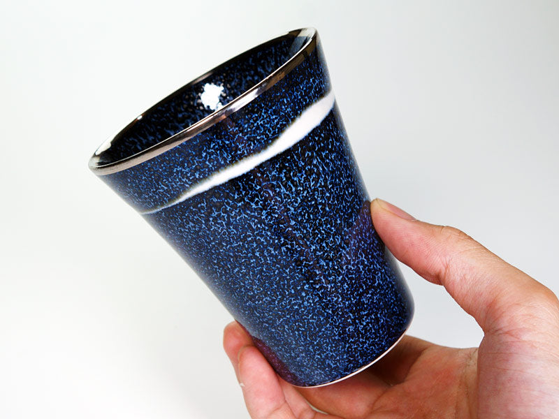 新作】焼酎グラス 銀河本白金彩 