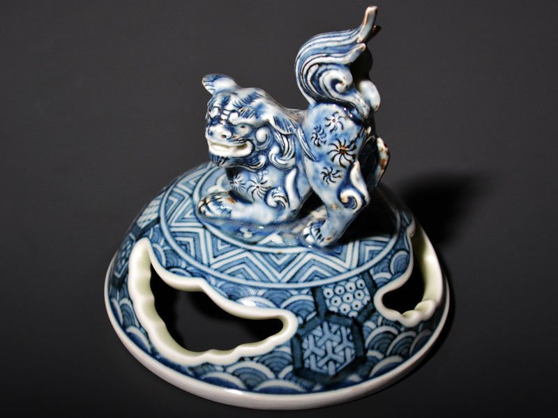 古美術 染付人物香炉 XG44-4 古美術 染付人物香炉 XG44-4 古美術 染付