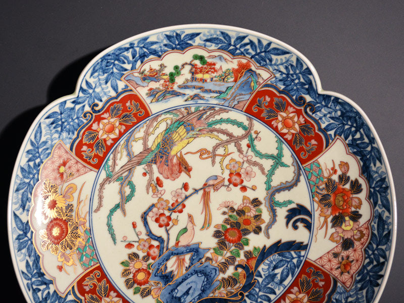 古伊万里色絵鳳凰に芭蕉葉の図手塩皿5枚C193AS-VVu