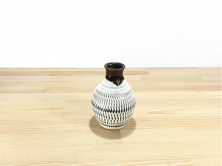 ♢民窯 九州陶磁 小鹿田焼 飛び鉋 大徳利 瓶 酒器 江戸時代 置物飾り