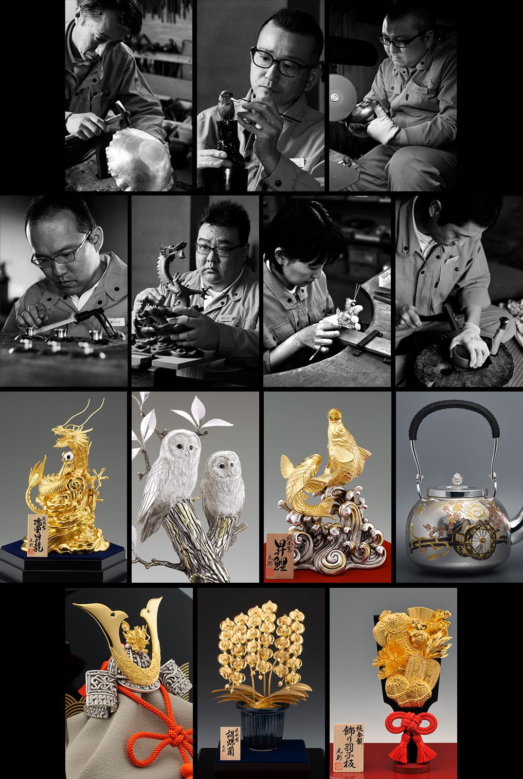 光則作 大淵武則 純銀製 尾長鶏 ガラスケース 収納箱 純銀 ガラス