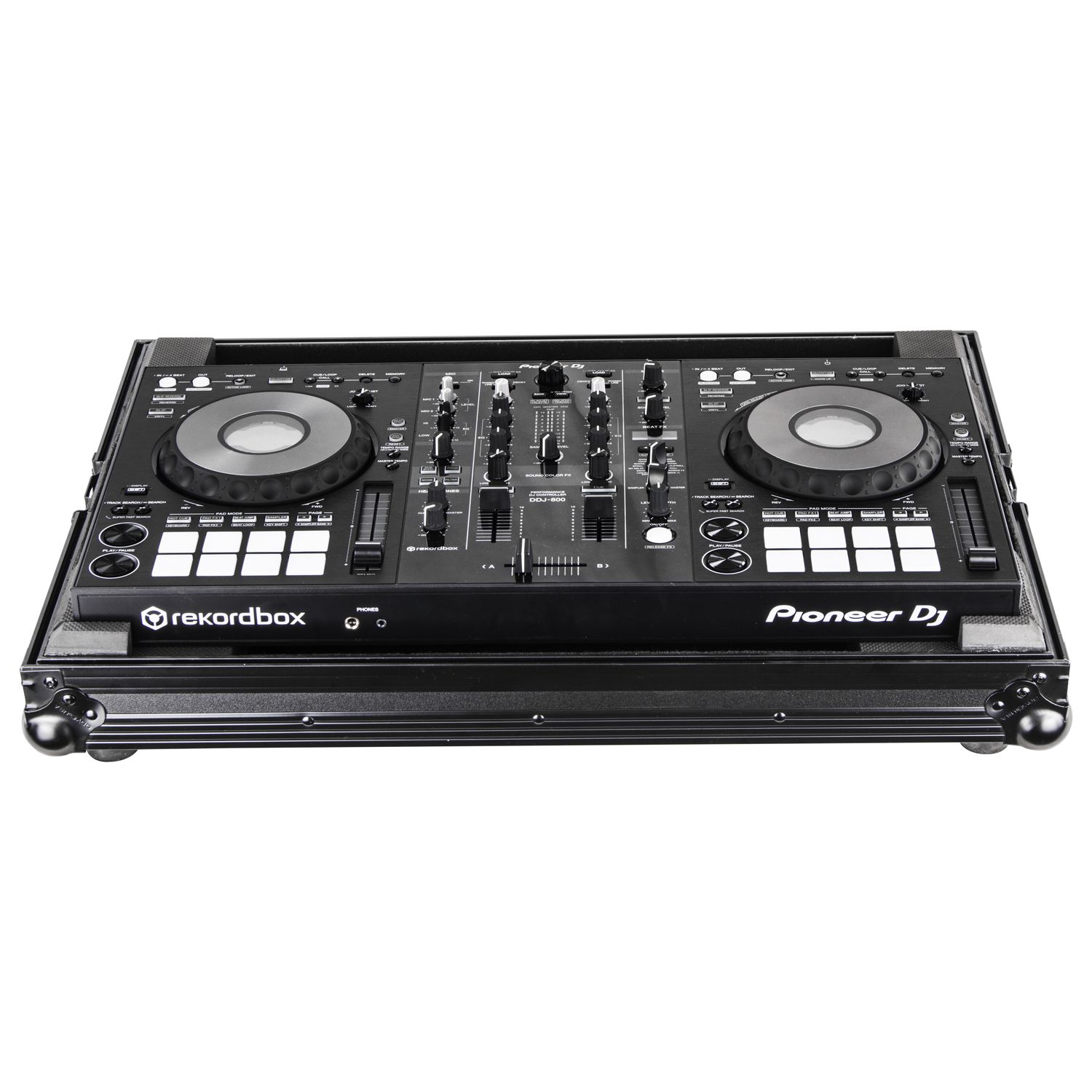 Black Low Profile Pioneer DDJ-800 Flight Case - Odyssey Cases